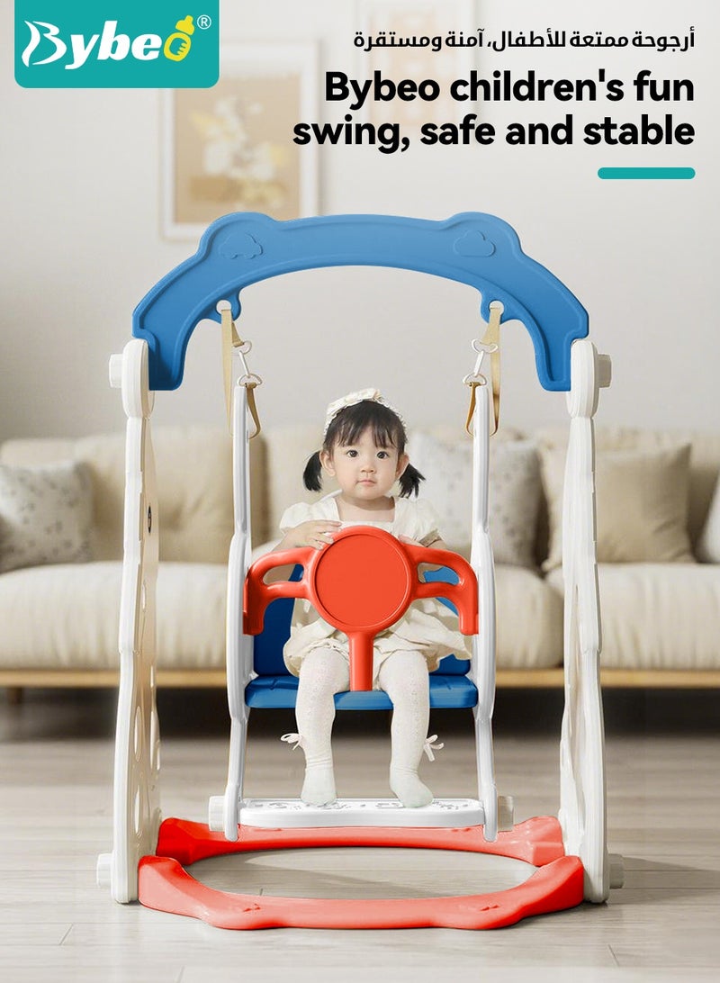 Bybeo 5 In 1 Toddler Slide and Swing Set, Kids Playground with Swing Slide Climber and Basketball Hoop, Baby Slide Playset for Boys and Girls Children Indoor and Outdoor - Image 5